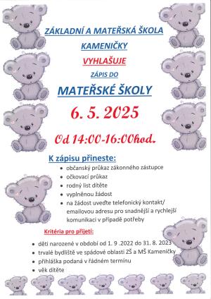 Zápis do mateřské školy 1